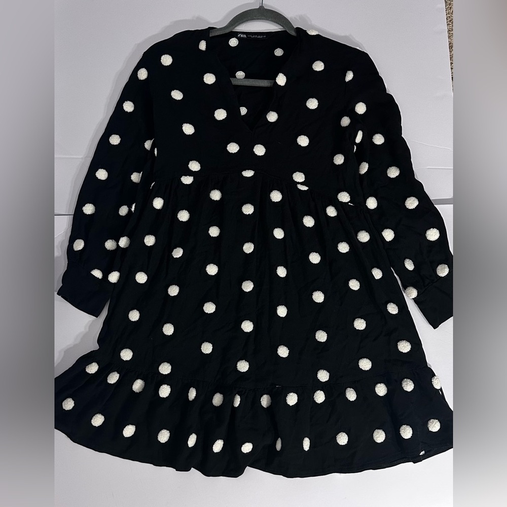 Charming Black and White Polka Dot Kids Dress